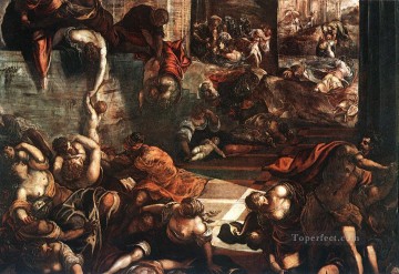 Tintoretto Painting - La matanza de los inocentes Tintoretto del Renacimiento italiano